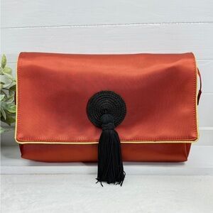 Made for YvesSantLaurent Perfume Orange Clutch with Black Tassel